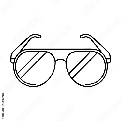 Outline aviator sunglasses drawing vector illustration for fashion and style accessories design