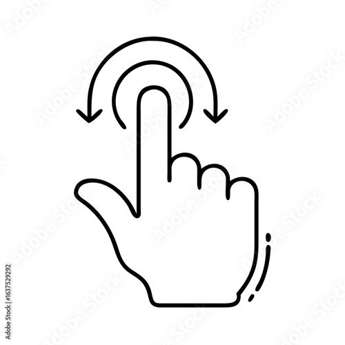 Hand gesture rotate finger touch screen interaction user interface ux design vector graphic icon symbol
