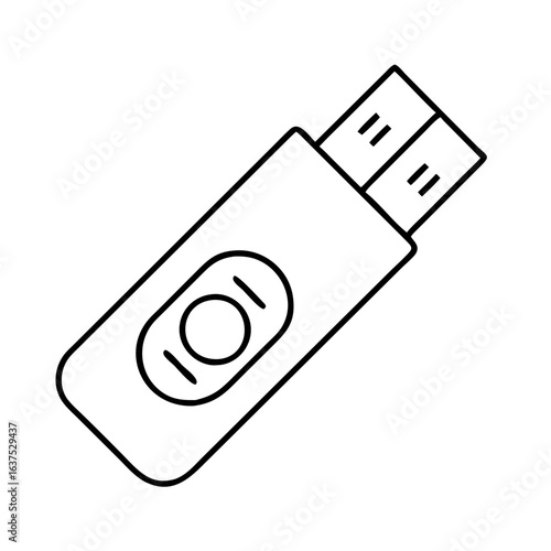 Illustration of usb flash drive storage device portable memory stick data transfer tool icon vector