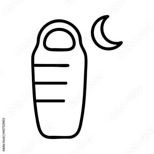 Sleeping Bag with Moon Icon