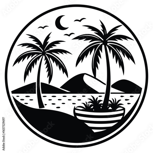 oasis vector icon
