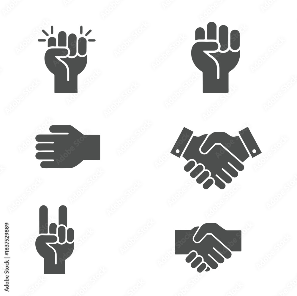 Fototapeta premium Set of hand icons