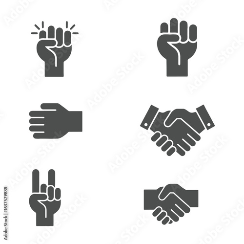 Set of hand icons