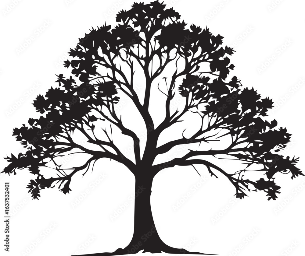 Obraz premium tree silhouette Vector | Minimalist & Trendy tree Silhouette Design | Unique & Stylish tree Artwork for Vector design
