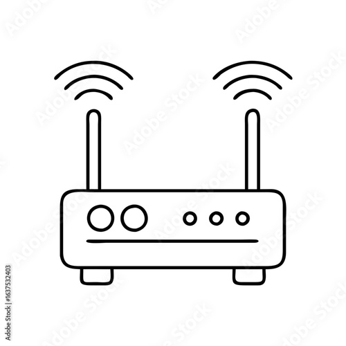 Illustration of wireless router for home network internet connection wifi technology