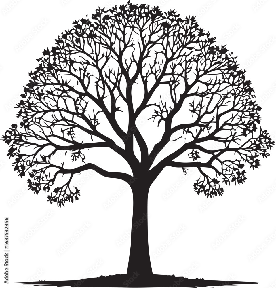 Obraz premium tree silhouette Vector | Minimalist & Trendy tree Silhouette Design | Unique & Stylish tree Artwork for Vector design