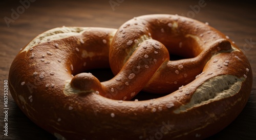 Golden Brown Pretzel with Sea Salt: Bakery Product Photography for Websites and Menus