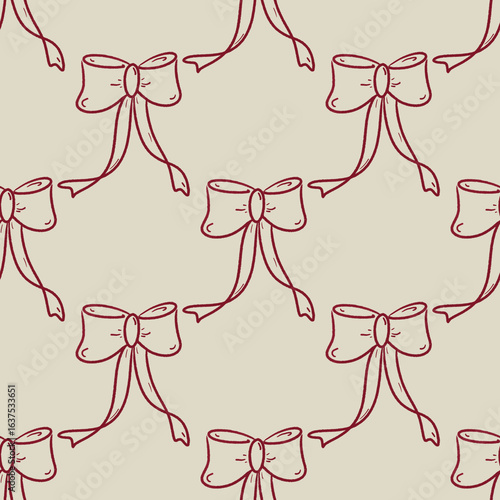 seamless pattern line art ribbon