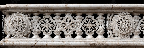 Ornate marble frieze with repeating floral and circular motifs