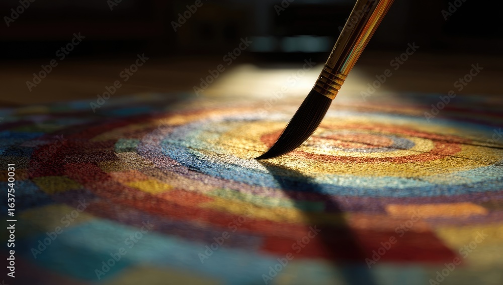 Obraz premium Paintbrush strokes on vibrant colorful artwork