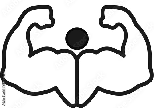 Vector, Muscular arms flexing as a symbol of strength and fitness  