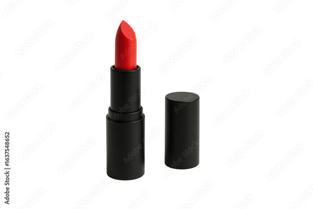 Fototapeta premium Vivid red lipstick isolated PNG with Transparent Background