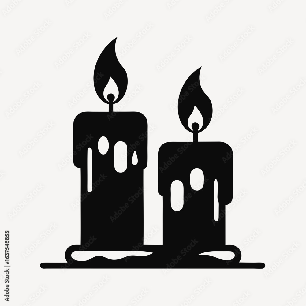 Obraz premium burning candle vector illustration
