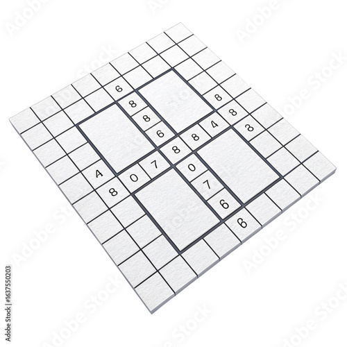 Engaging sudoku puzzle grid with numbers, perfect for brain games and logic challenges