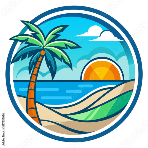 tropical island with palm tree