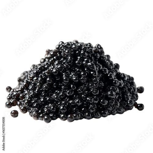 Pile Black Caviar on transparent background
