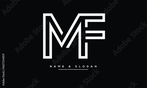 MF, FM, M, F Abstract Letters Logo Monogram