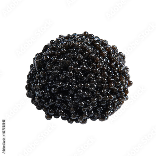 Pile Black Caviar on transparent background