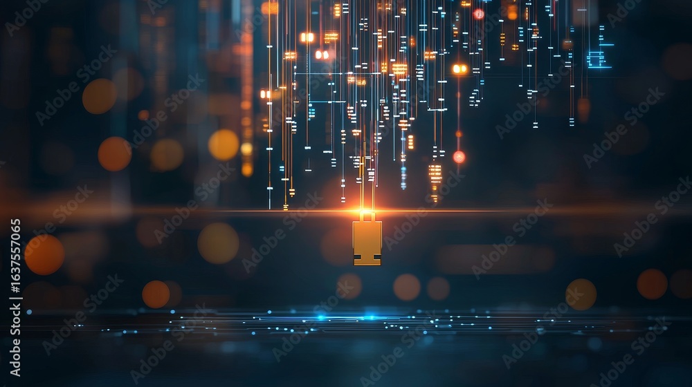 Obraz premium Emerging technology trends digital landscape graphic design innovative environment abstract viewpoint data visualization concepts