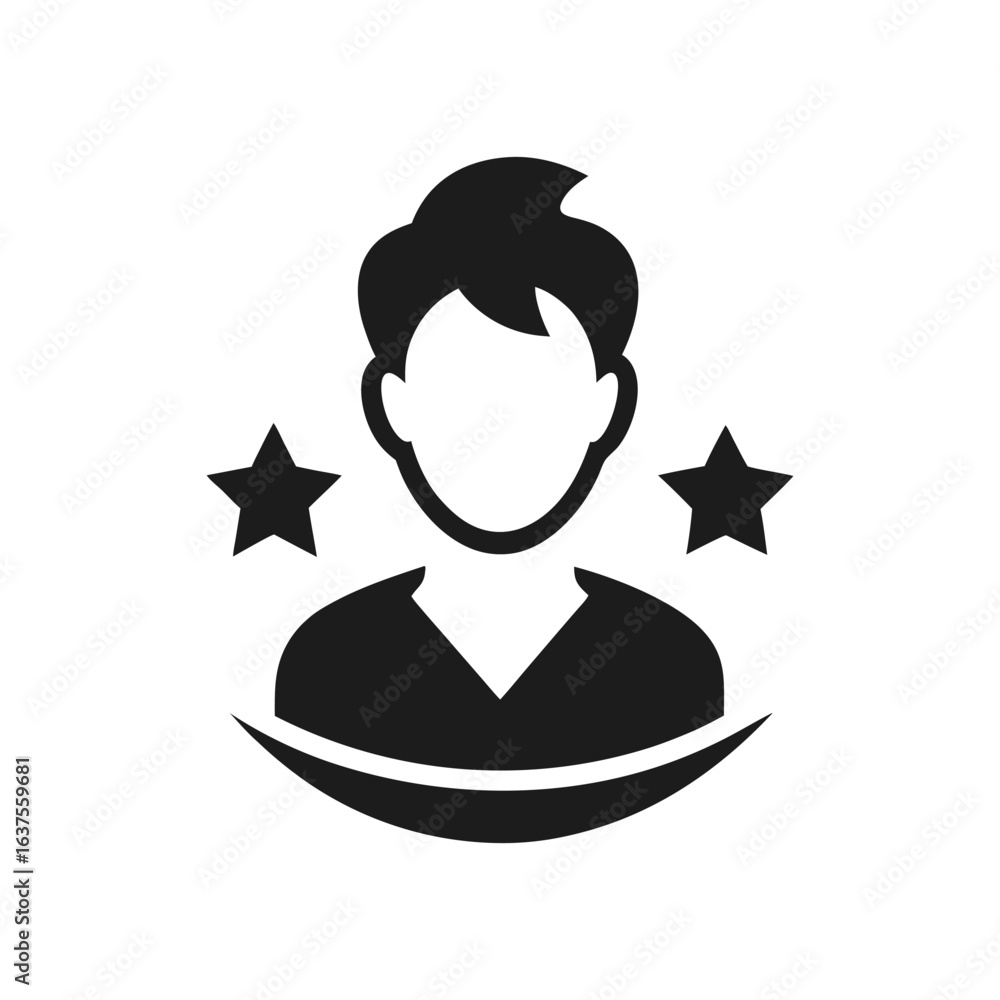 Fototapeta premium Reputation icon of silhouette vector illustration on white background 