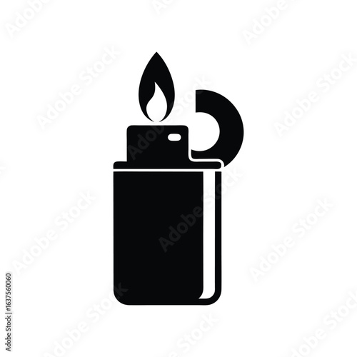 simple lighter icon of silhouette vector illustration on white background