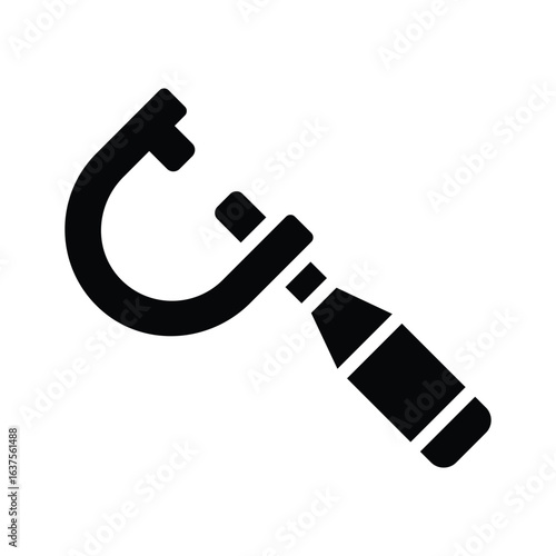 A premium glyph style icon of vernier caliper tool