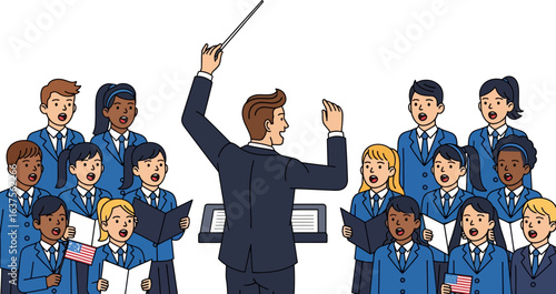 Choir Singing with Conductor