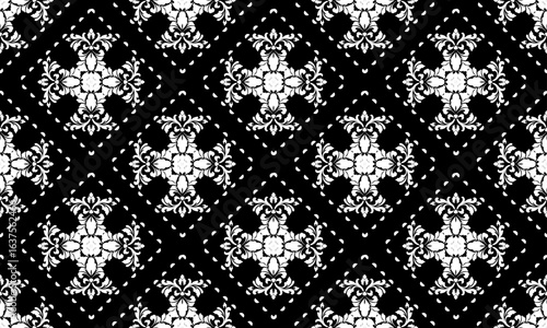damask seamless pattern background. Classical old fashioned damask ornament, royal victorian seamless texture for wallpapers, textile, wrapping.