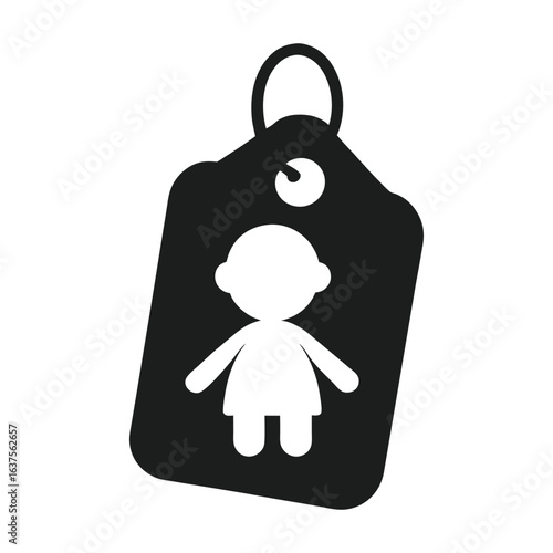A Toy Tag icon of silhouette vector illustration 