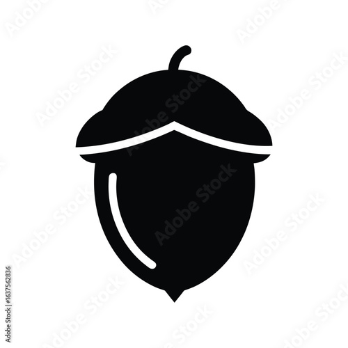 acorn icon of silhouette vector illustration on white 