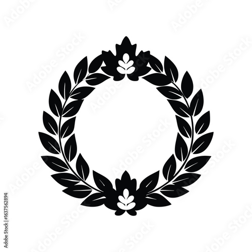 autumn wreath icon of silhouette vector illustration