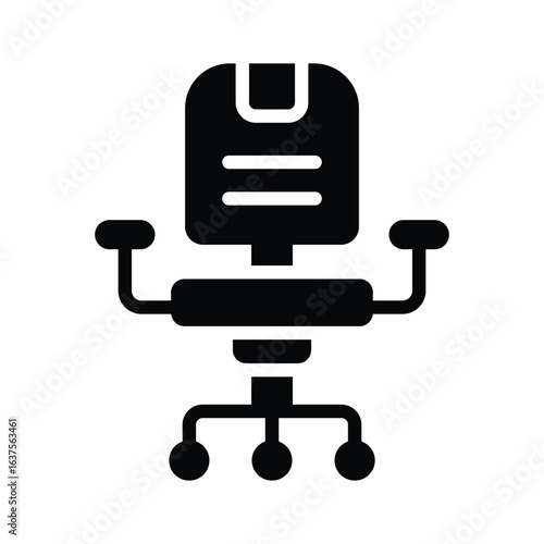 A glyph style icon of office swivel chair