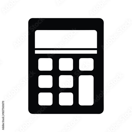 calculator icon of silhouette vector illustration on white background