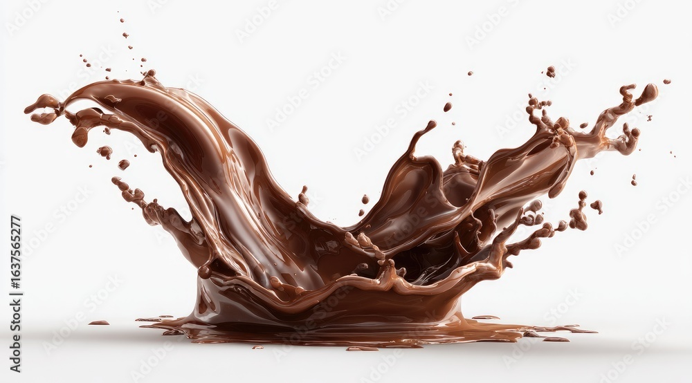 Fototapeta premium Chocolate splash on white background (1)