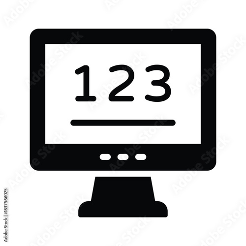 A well crafted glyph icon of online maths session