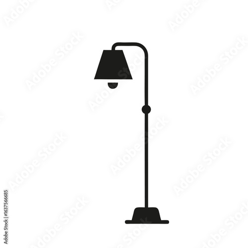 Modern floor lamp silhouette icon