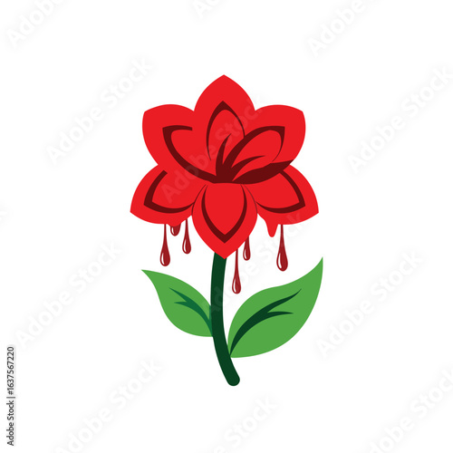Abstract bleeding flower vector icon design