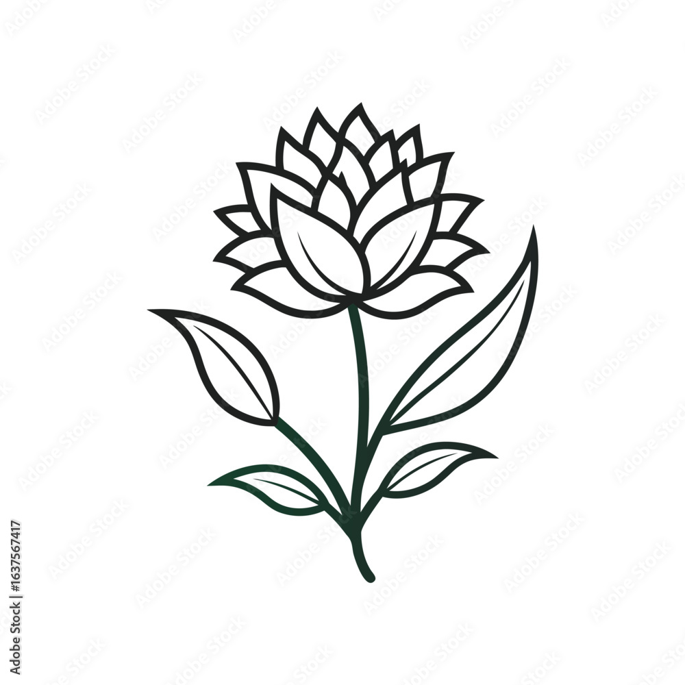 Fototapeta premium Cornflower outline vector icon on white background