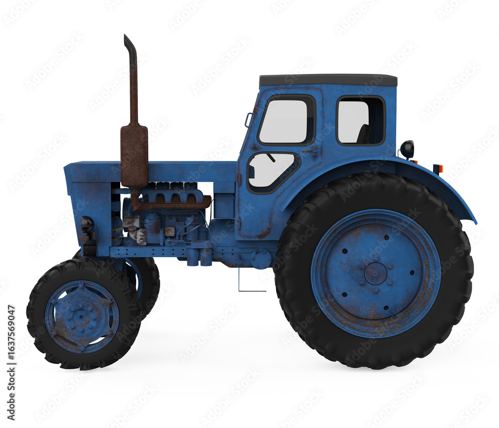Fototapeta premium Agriculture Tractor Isolated