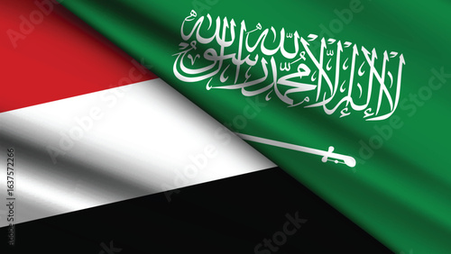 Illustration Vector Featuring KSA and Yemen Identity