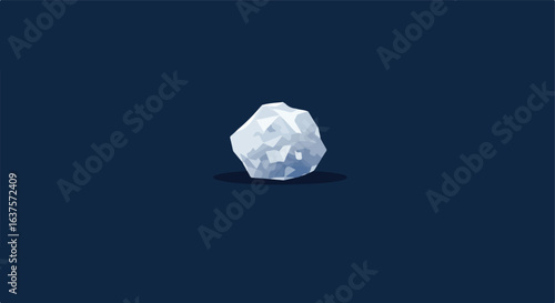 Flat design illustration of a jagged rock formation over solid dark blue