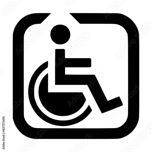Wheelchair accessibility icon for disability support black vector icon 