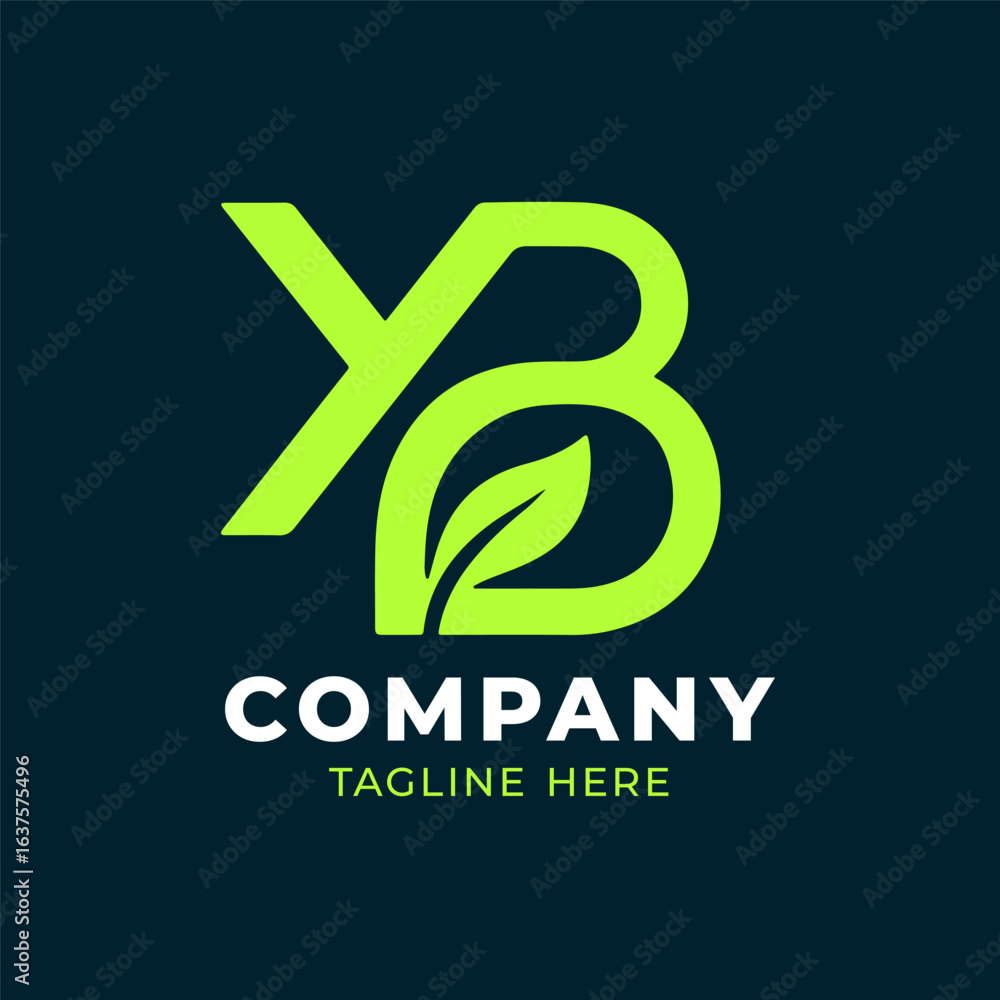 Fototapeta premium ZD letter green leaf logo design