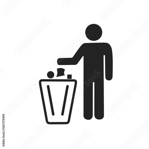 vector sign of throw away rubbish in its place on a white background