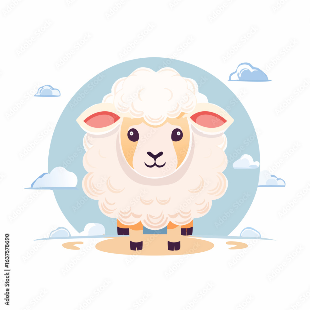 Fototapeta premium Sheep icon for wool, farming, and countryside designs