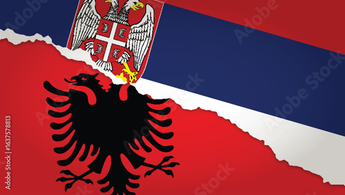 Illustration Vector Featuring Serbia and Albania Identity