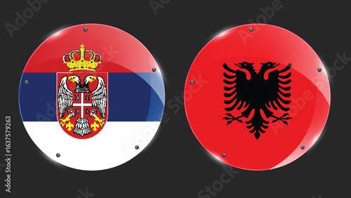 Illustration Vector Featuring Serbia and Albania Identity