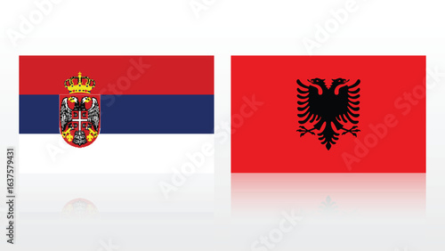 Illustration Vector Featuring Serbia and Albania Identity
