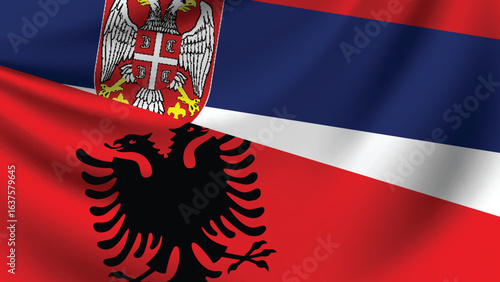 Illustration Vector Featuring Serbia and Albania Identity