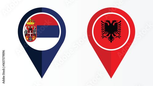 Illustration Vector Featuring Serbia and Albania Identity